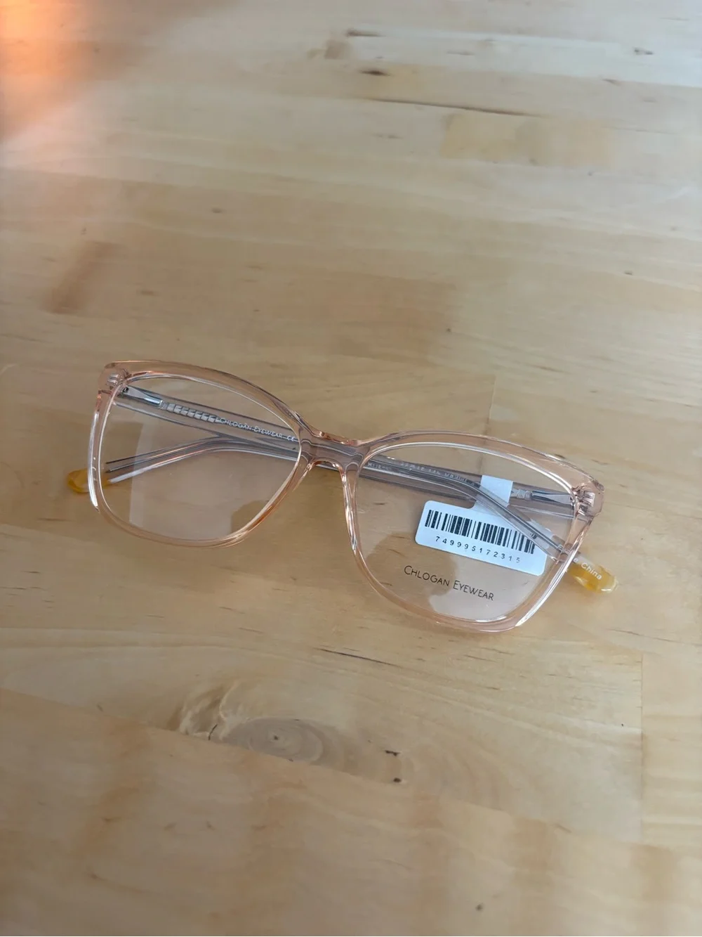 Chlogan Eyewear Oval Cat Eye Orange Peach 9124 55-15-145 NWT